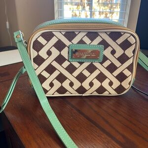 Spartina 449 Green and Brown Patterned Crossbody Bag